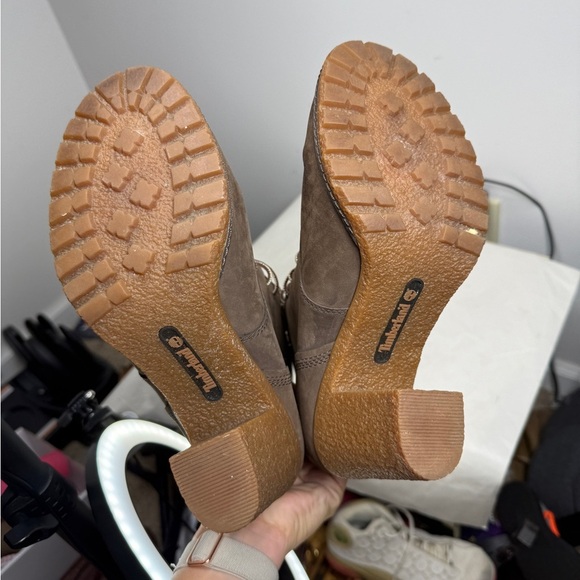 Timberland Earthkeepers Glancy Brown Lace Up Heeled Boots Size 9.5 - Picture 11 of 14